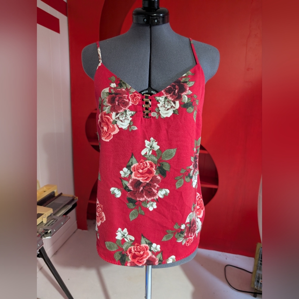 Floral Red Women's Top